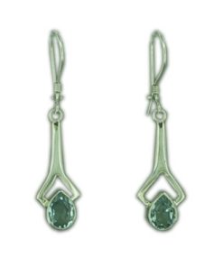 NSE10BT - Blue topaz tear shaped stone earrings - Masterpieces.nl