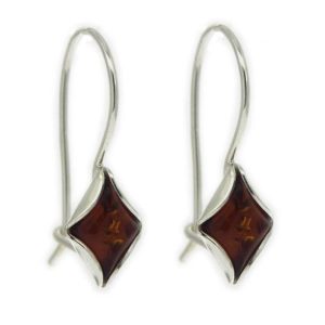 AE4809 - Diamond shaped orange drop earrings