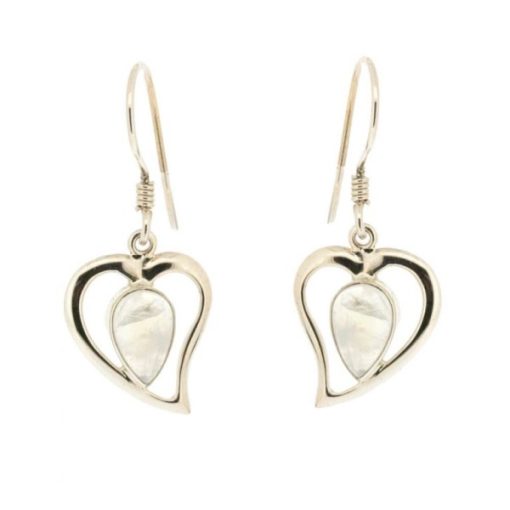 NSE29M - Romance heart earrings in moonstone - Masterpieces.nl