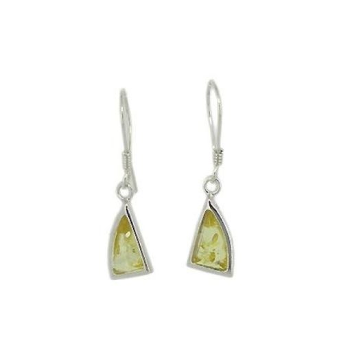 AJE14L - Triangle amber drop earrings in lemon amber - Masterpieces.nl