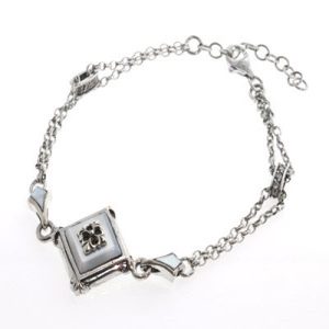 JTBC1017WH - Zilveren armband met wit omhulsel