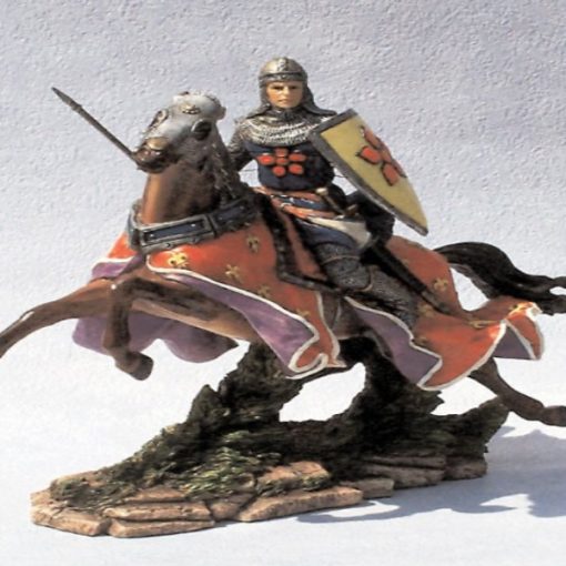 14001 - Ridder te paard met lans en schild, gekleurd - Masterpieces.nl