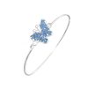 FBN02 - Silver butterfly Bangle with Forget me not flowers - Masterpieces.nl