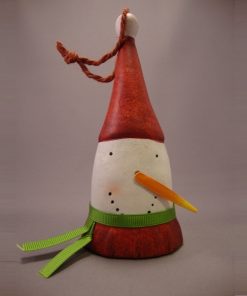 20130540G - Snowman with green bell (HO) - Masterpieces.nl