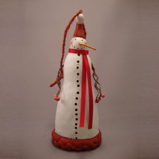 20130541LR - Tall snowman with red shawl (HO) - Masterpieces.nl