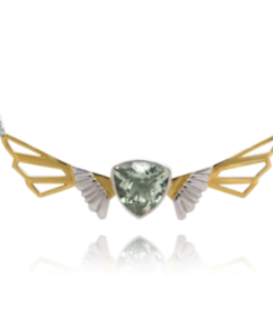 ABGWN1G - Wing necklace with Green Quartz - Anne Byers - Masterpieces.nl