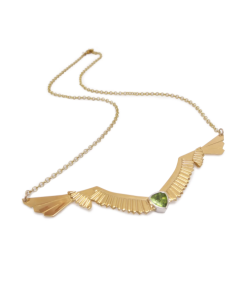 ABGWN2G - Wingspan necklace in Gold vermeil with peridot - Anne Byers - Masterpieces.nl