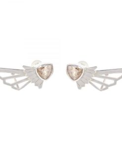 ABGWE3S - Earrings in silver with golden Swarovskis - Masterpieces.nl