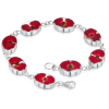 PBR01 - Silver Bracelet with oval links and Poppy flowers - Shrieking Violet - Masterpieces.nl