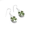 CE01 - Silver oval Earrings with Four leaf clover - Masterpieces.nl
