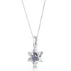 MDP01 - Silver small Star of David Pendant with Forget me not flowers - Masterpieces.nl