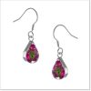 HE03 - Silver small teardrop Earrings with Heather - Masterpieces.nl
