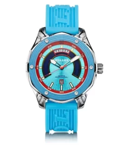 Blauw Horloge genaamd Superfly Blue met wijzers en dagaanduiding van het merk Holler
