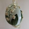 PR5237 - Soft blue painted egg, lilys of the valley - Masterpieces.nl