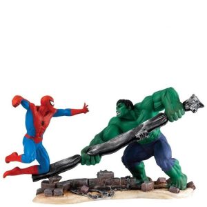 A27606 - Spider Man vs. Hulk Figurine - Masterpieces.nl