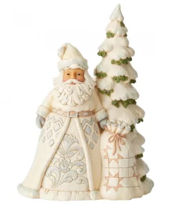 6004168 - Secrets Of The Snowfall (White Woodland Santa with Tree Figurine) - Masterpieces.nl