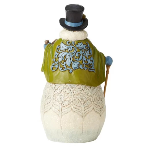 6004183 - Dapper December (Victorian Snowman with Cape and Cane Figurine) - Masterpieces.nl