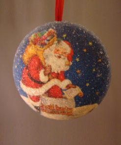 D1081C - Decoupage ball Santa disc chimney - Masterpieces.nl