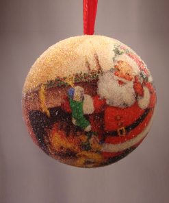 D1081S - Decoupage ball Santa disc sok - Masterpieces.nl