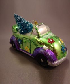 NB0206G - Glass hippie car w. tree green - Masterpieces.nl