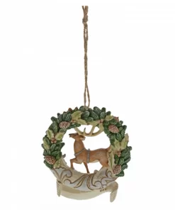 6004175 - White Woodland Deer 2019 Wreath (Hanging Ornament) - Masterpieces.nl