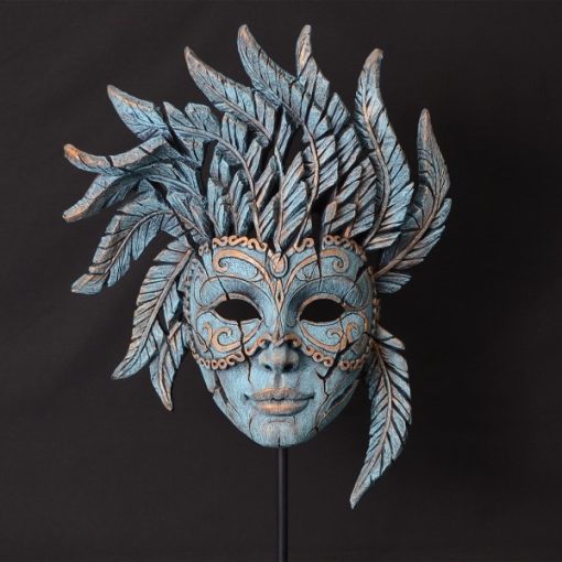 EDM02T - Venetian Carnival Mask (Teal) - Masterpieces.nl