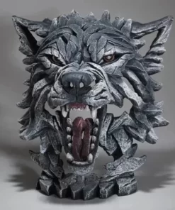 EDB04R - Wolf Bust (Grey) - Edge Sculpture - Masterpieces - Masterpieces.nl