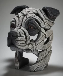 EDB27P - Staffordshire Bull Terrier Bust (White Patch) - Masterpieces.nl