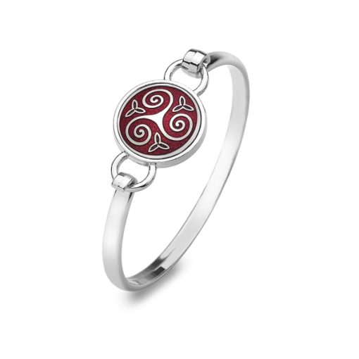 7418R - Bangle, Celtic Triskele and Trinity, red - Masterpieces.nl