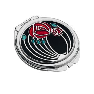 8001BLK - Celtic mirror, Mackintosh Roses and buds, black