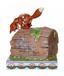 6008077 - Unlikely Friends (Fox and Hound on Log Figurine) - Masterpieces.nl