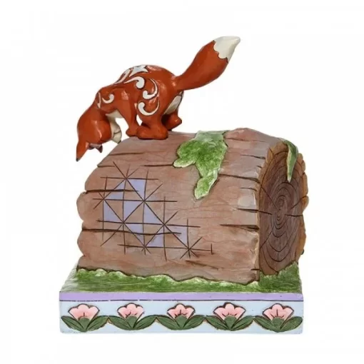 6008077 - Unlikely Friends (Fox and Hound on Log Figurine) - Masterpieces.nl