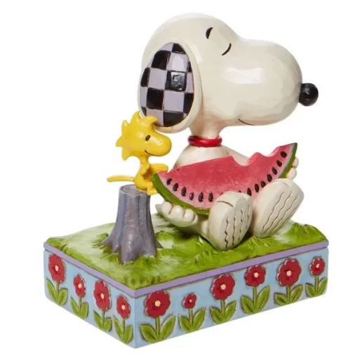 6010113 - A Summer Snack (Snoopy and Woodstock Eating Watermelon Figurine) - Masterpieces.nl