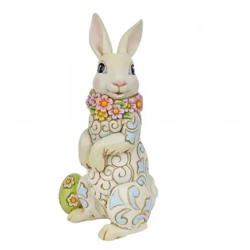 6010278 - Hoppin' Down the Bunny Trail (Bunny Wearing Flowers Figurine) - Masterpieces.nl