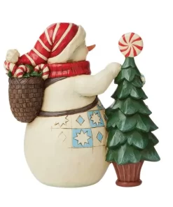 6009590 - Snowman with Candy Tree Figurine - Masterpieces.nl