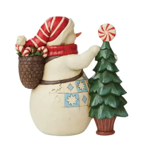 6009590 - Snowman with Candy Tree Figurine - Masterpieces.nl