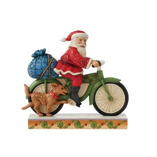 6010818 - Santa Riding Bike Figurine - Masterpieces.nl