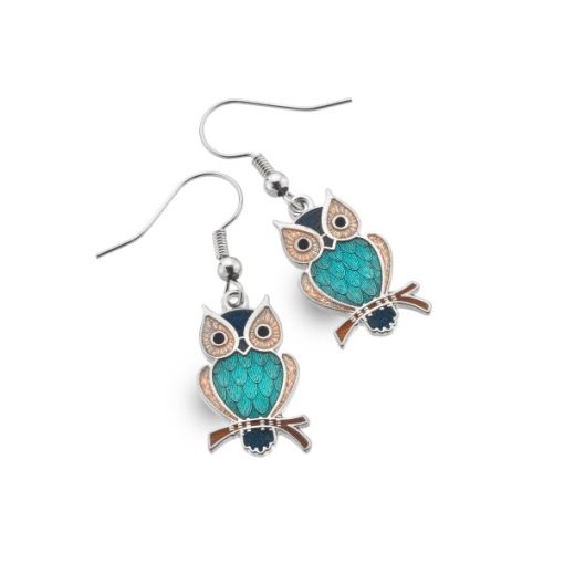 7379TQ - Owl on Branch Turquoise - Masterpieces.nl