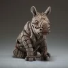 White Rhinoceros Calf - ED48 - Edge Sculpture - Masterpieces