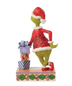 6015218 - Grinch Leaning on Stacked Gifts Figurine - Masterpieces.nl