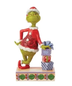 6015218 - Grinch Leaning on Stacked Gifts Figurine - Masterpieces.nl